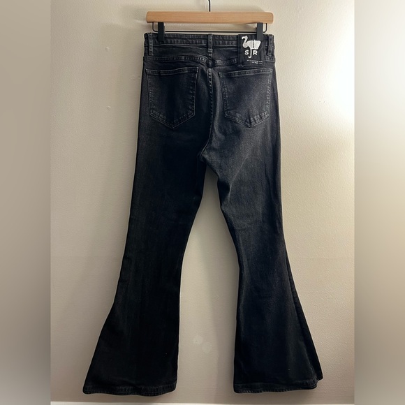 Free People x Sandrine Rose Super Flare denim jeans pants black 29 - Picture 5 of 10